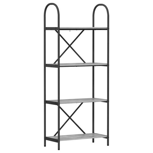 Рафт за книги Сив Сонома 60 x 30 x 146 см Инженерно дърво