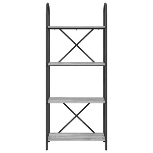 Рафт за книги Сив Сонома 60 x 30 x 146 см Инженерно дърво