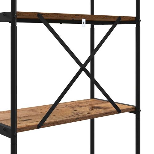 Рафт за книги Старо дърво 60 x 30 x 146 см Инженерно дърво