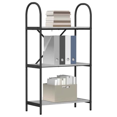 Рафт за книги Сив Сонома 60 x 30 x 109 см Инженерно дърво