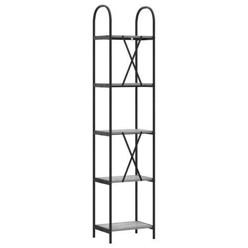 Рафт за книги Сив Сонома 40 x 30 x 183 см Инженерно дърво