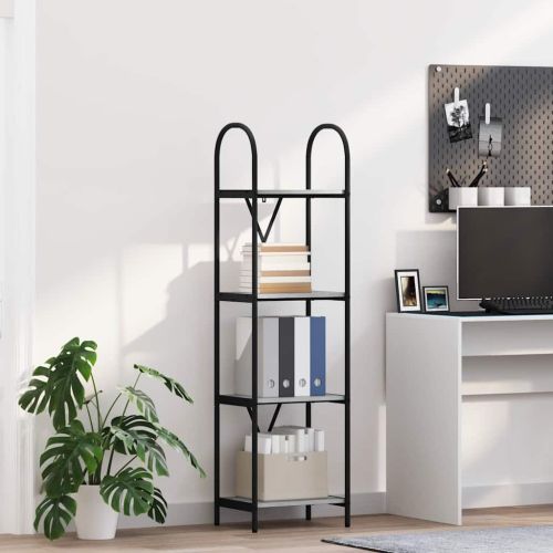 Рафт за книги Сив Сонома 40 x 30 x 146 см Инженерно дърво