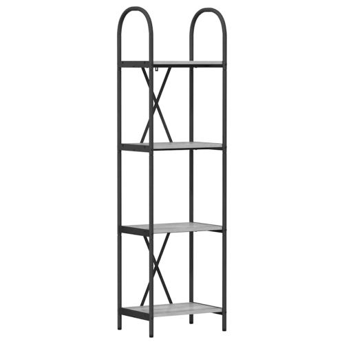 Рафт за книги Сив Сонома 40 x 30 x 146 см Инженерно дърво