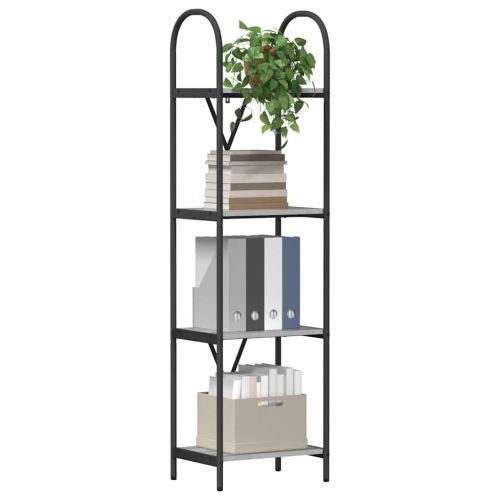 Рафт за книги Сив Сонома 40 x 30 x 146 см Инженерно дърво