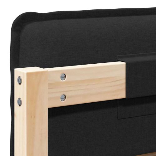 Тапицирана табла Естествено и черно 90 cm Солидно борово дърво