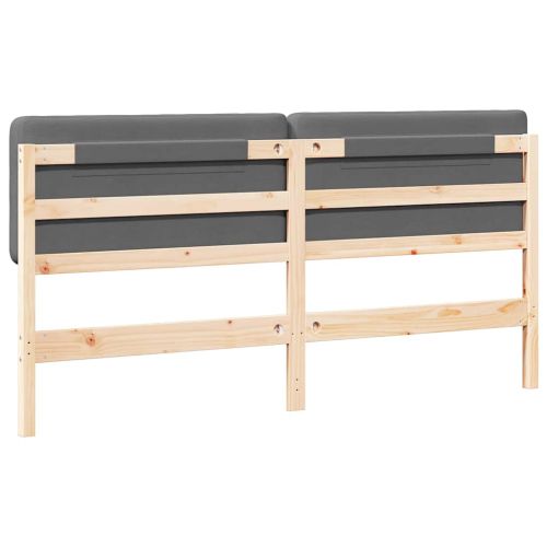 Тапицирана табла Кафяв и светло сив 200 cm Солидно борово дърво