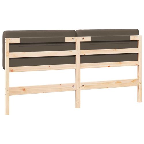 Тапицирана табла Кафяво и таупе 180 cm Солидно борово дърво