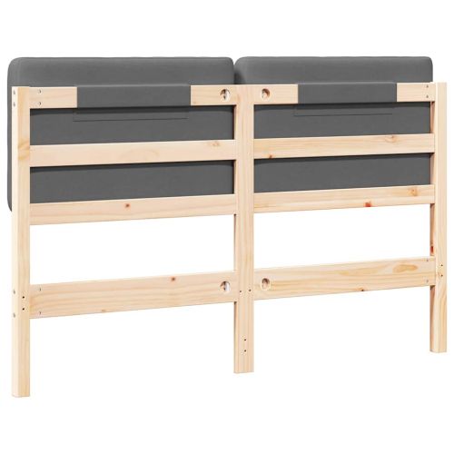 Тапицирана табла Кафяв и светло сив 160 cm Солидно борово дърво