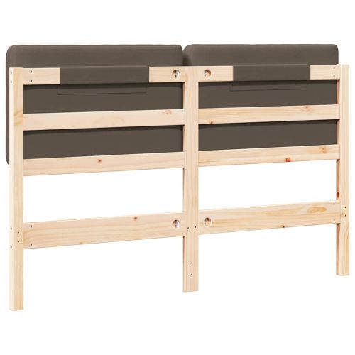 Тапицирана табла Кафяво и таупе 135 cm Солидно борово дърво