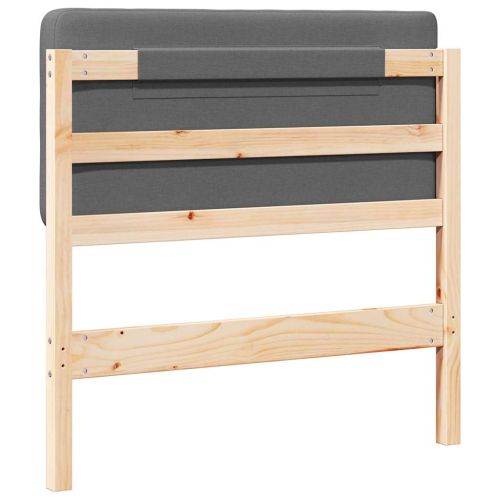 Тапицирана табла Кафяв и светло сив 100 cm Солидно борово дърво