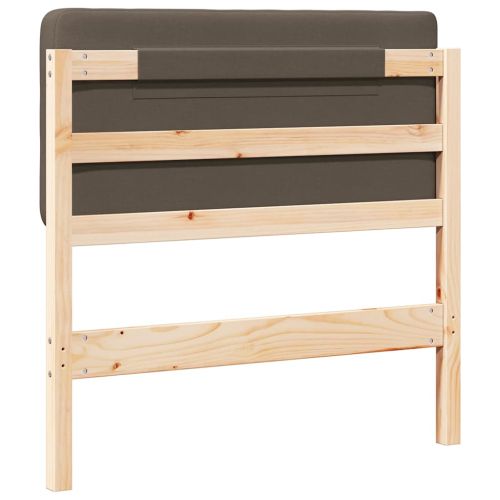 Тапицирана табла Кафяво и таупе 100 cm Солидно борово дърво