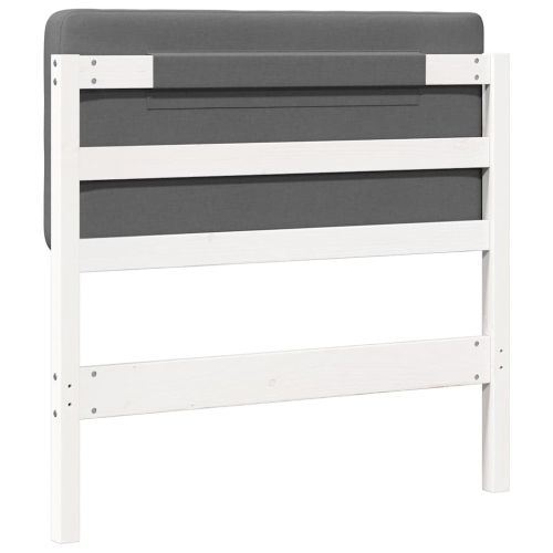 Тапицирана табла Бяло и светло сиво 100 cm Солидно борово дърво