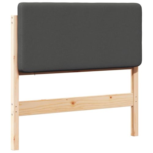 Тапицирана табла Кафяво и тъмно сиво 80 cm Солидно борово дърво