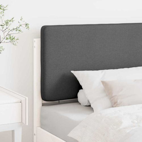 Тапицирана табла Бяло и светло сиво 80 cm Солидно борово дърво