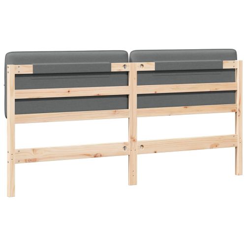 Тапицирана табла Кафяв и светло сив 200 cm Солидно борово дърво