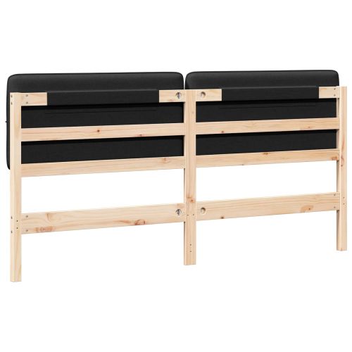 Тапицирана табла Кафяв и черен 180 cm Солидно борово дърво