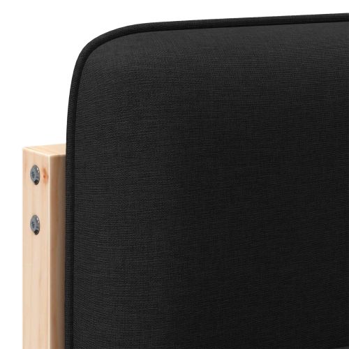 Тапицирана табла Кафяв и черен 180 cm Солидно борово дърво