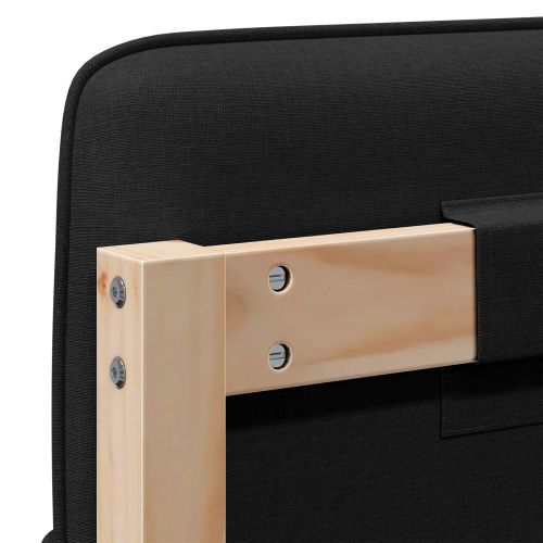 Тапицирана табла Кафяв и черен 180 cm Солидно борово дърво