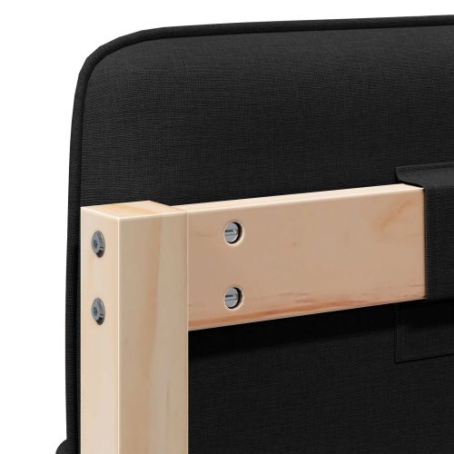 Тапицирана табла Кафяв и черен 160 cm Солидно борово дърво