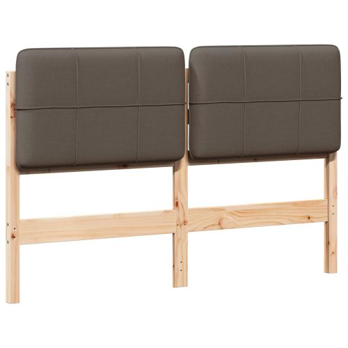 Тапицирана табла Кафяво и таупе 160 cm Солидно борово дърво