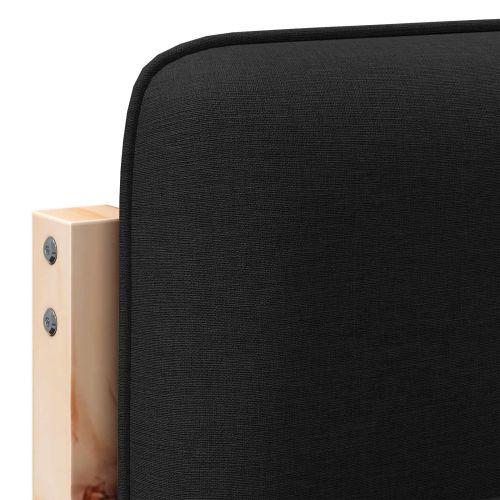 Тапицирана табла Кафяв и черен 140 cm Солидно борово дърво