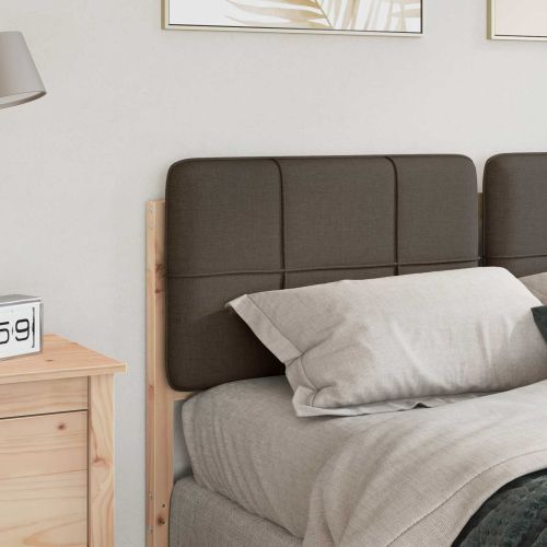Тапицирана табла Кафяво и таупе 120 cm Солидно борово дърво