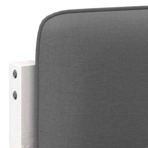 Тапицирана табла Бяло и светло сиво 120 cm Солидно борово дърво