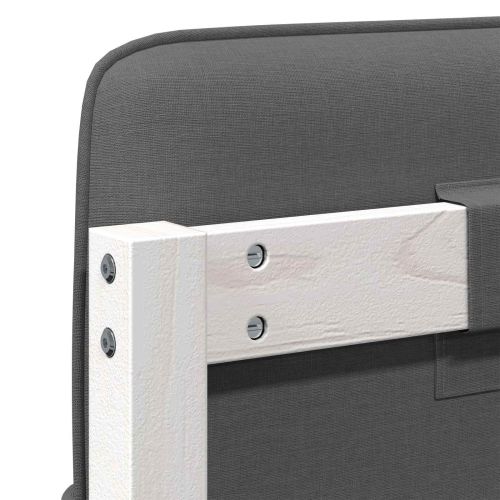 Тапицирана табла Бяло и светло сиво 120 cm Солидно борово дърво