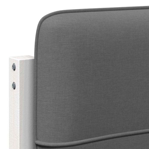 Тапицирана табла Бяло и светло сиво 100 cm Солидно борово дърво