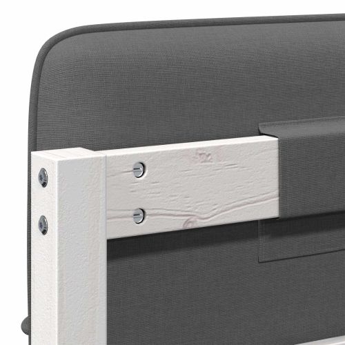 Тапицирана табла Бяло и светло сиво 100 cm Солидно борово дърво