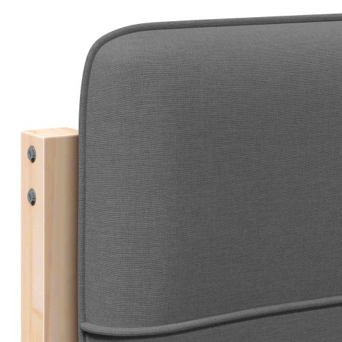 Тапицирана табла Кафяв и светло сив 80 cm Солидно борово дърво