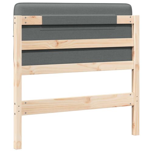 Тапицирана табла Кафяв и светло сив 75 cm Солидно борово дърво