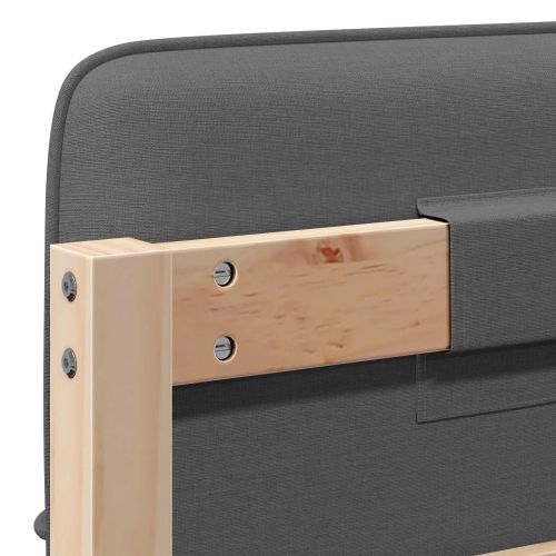 Тапицирана табла Кафяв и светло сив 75 cm Солидно борово дърво