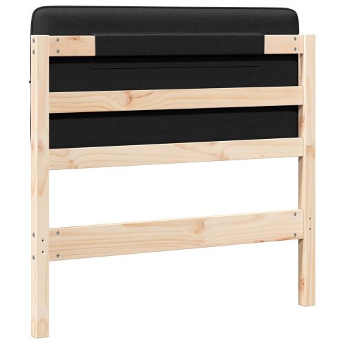 Тапицирана табла Кафяв и черен 75 cm Солидно борово дърво