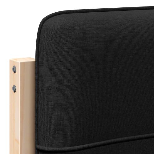 Тапицирана табла Кафяв и черен 75 cm Солидно борово дърво