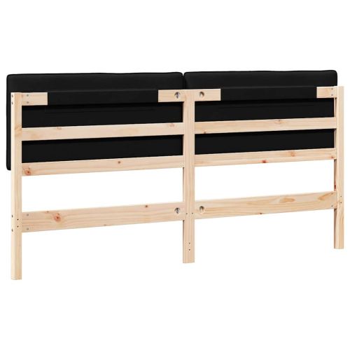 Тапицирана табла Кафяв и черен 200 cm Солидно борово дърво