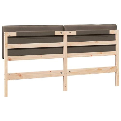 Тапицирана табла Кафяво и таупе 200 cm Солидно борово дърво