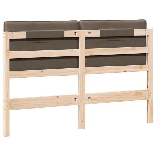 Тапицирана табла Кафяво и таупе 140 cm Солидно борово дърво