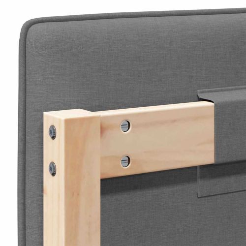 Тапицирана табла Кафяв и светло сив 135 cm Солидно борово дърво