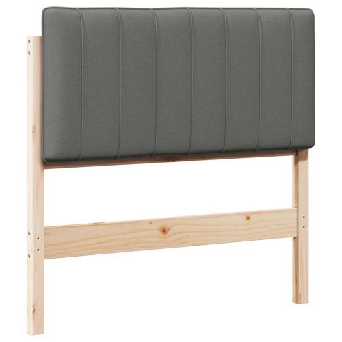 Тапицирана табла Кафяв и светло сив 90 cm Солидно борово дърво