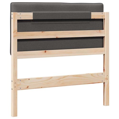 Тапицирана табла Кафяво и тъмно сиво 80 cm Солидно борово дърво