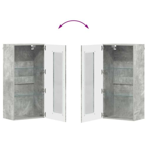 Дървен шкаф Циментено сиво 50 x 29 x 100 см Инженерно дърво