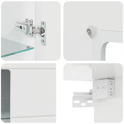 Дървен шкаф Лъскаво бяло 50 x 29 x 100 см Инженерно дърво