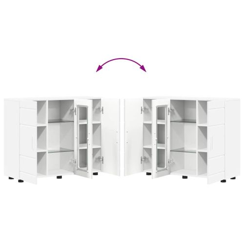 Дървен шкаф Бяло 88,5 x 30,5 x 73 см Инженерно дърво