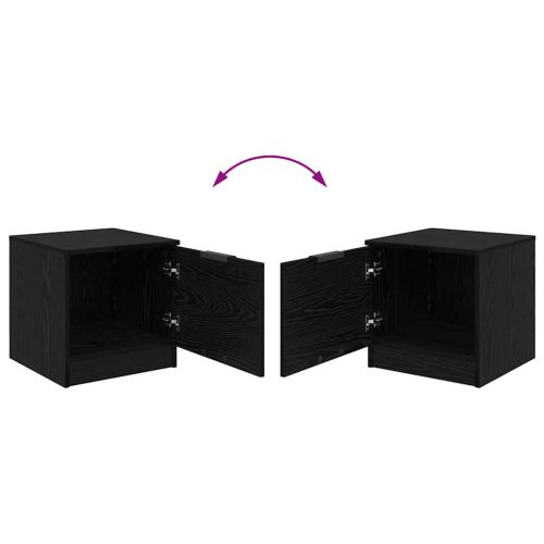 Шкаф за легло 2 pcs Черния дъб 40 x 39 x 40см Инженерно дърво