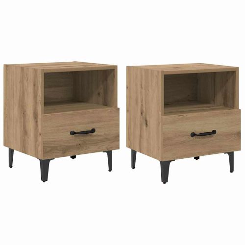 Нощен шкаф 2 pcs Дъб 40 x 35 x 47,5 см Инженерно дърво
