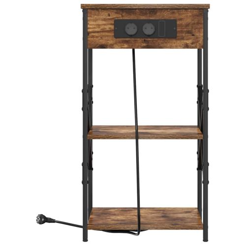 Нощен шкаф с рафт Димян дъб 41 x 31 x 76 см Инженерно дърво