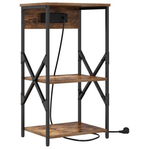 Нощен шкаф с рафт Димян дъб 41 x 31 x 76 см Инженерно дърво