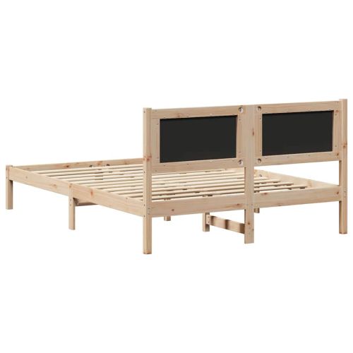 Рамка за легло Черно 140 x 200 cm Солидно борово дърво