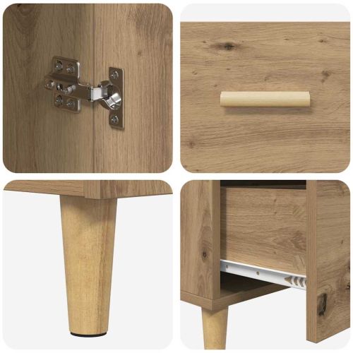 Служебен шкаф с чекмедже Дъб 34 x 69.5 x 90 см Инженерно дърво